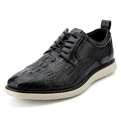 MEIJIANA Herren Oxfords Schuhe Herren Schnürhalbschuhe Leder Freizeitschuhe für Herren Business Schuhe Herren, Schwarz-05, 41 EU (8 UK) von MEIJIANA