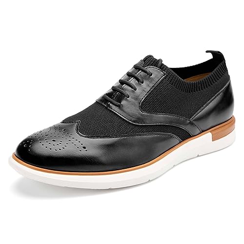 MEIJIANA Herren Oxfords Schuhe Männer Casual Schnürschuh Lederschuhe Herren Klassischer Business Oxford, Schwarz-01, 43 EU (10 UK) von MEIJIANA