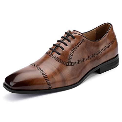 MEIJIANA Oxford Schuhe Herren Business Schuhe Leder Elegante Herren Anzugschuhe Sommer Schnürhalbschuhe, Braun-2, 43 EU (10 UK) von MEIJIANA