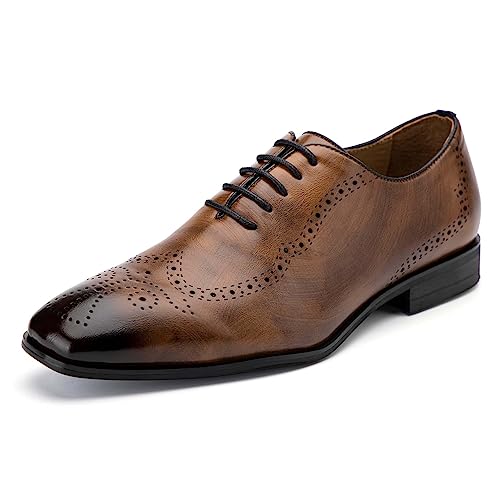 MEIJIANA Oxford Schuhe Herren Business Schuhe Leder Elegante Herren Anzugschuhe Sommer Schnürhalbschuhe, Braun-4, 45 EU (12 UK) von MEIJIANA