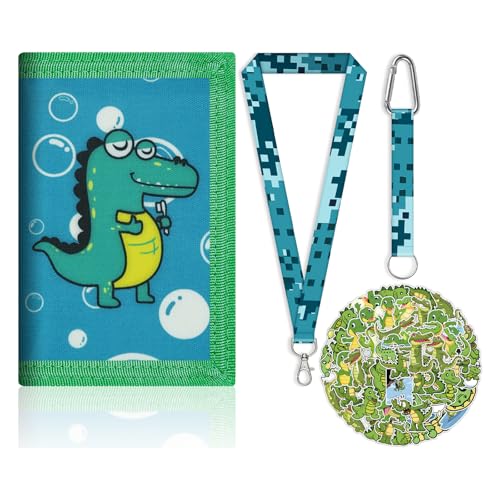 Brustbeutel Kinder – Geldbeutel Kinder zur Einschulung, Portmonee Brustbeutel Mädchen & Jungen, Faltbare Kinder Geldbörse für Schule & Schultüte, Wasserabweisend und Robust(Krokodil) von MEIJINMEIYU