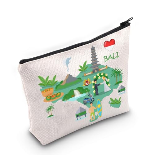 MEIKIUP Bali Indonesien Reisegeschenk Bali Reise Kosmetiktasche Bali Reise Erinnerung Karte Geschenk Bali Souvenir Tasche Bali Urlaub Geschenk Bali Flitterwochen Geschenk, Bali Tasche, 现代 von MEIKIUP