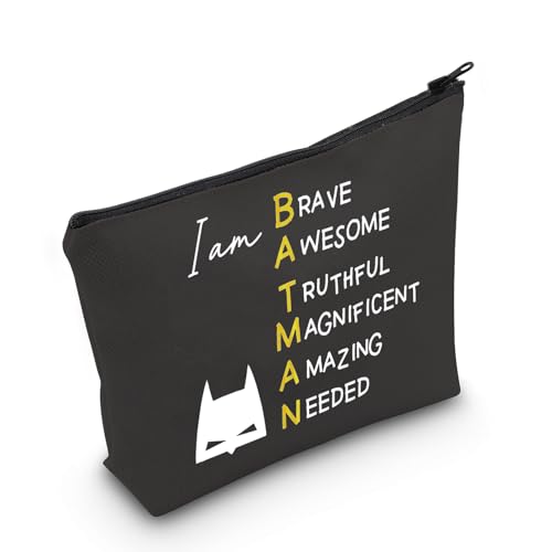 MEIKIUP Fledermaus-Film-inspirierte Geschenke für Fan, Fledermaus-Charakter, Make-up, Kosmetiktasche, Fledermaus-Liebhaber, Geschenk für Frauen und Mädchen, Schwarz, Unisex-Erwachsene von MEIKIUP