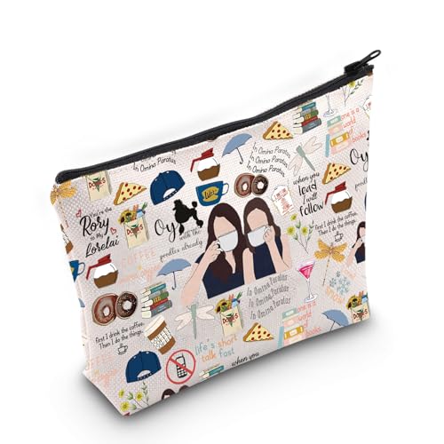 MEIKIUP Gilmore inspirierte Kosmetiktasche Luker's Dinner Make-up-Tasche für Mädchen, Tochter, Gilmore-Fans, Geschenk, Reise-Make-up-Tasche mit Reißverschluss, G Girl Bag, 现代 von MEIKIUP