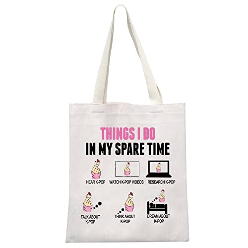 MEIKIUP Lustiges K-Pop-Liebhaber-Geschenk, K-Pop-Merchandise-Artikel, koreanisches Drama-Fan-Geschenk, K-Drama-Mädchen-Make-up-Tasche, Spare Time K-pop Tragetasche, Modern von MEIKIUP