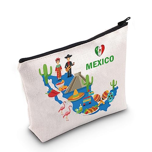 MEIKIUP Mexiko Reise Kosmetiktasche Mexiko Reise Erinnerung Karte Geschenk Mexiko Bachelorette Party Geschenk Mexiko Urlaub Geschenk für Frauen Mexiko Souvenir Geschenk, Karte Mexiko Tasche, 现代 von MEIKIUP