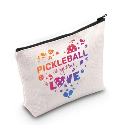 MEIKIUP Pickleball-Liebhaber, Geschenke für Frauen, Pickleball-Spieler, Make-up-Tasche, Pickleball Is My True Love, Pickleball-Reißverschluss, Make-up-Tasche für Pickleball-Liebhaber (True Love von MEIKIUP