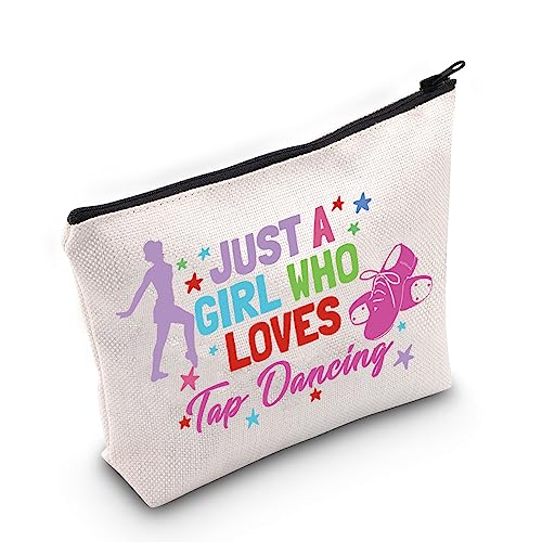 MEIKIUP Tap Dance Geschenk Tap Dance Make-up-Tasche für Tänzer Tap Dance Lehrer Geschenk Just A Girl Who Loves Tap Dancing Dancer Kosmetiktasche, Tap Dancing Girl Tasche, 现代 von MEIKIUP