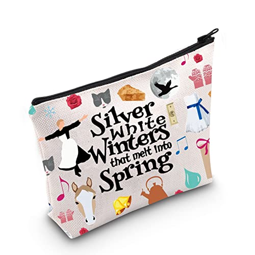 MEIKIUP The Sound of Inspired Music Gifts Musical Kosmetik Make-up Tasche Musical Theater Fans Geschenk A few of My Favorite Things Musical Make-up Reißverschlusstasche, Silberweiße Tasche, 🌳 von MEIKIUP