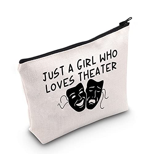 MEIKIUP Theatergeschenke Theater Schauspieler Make-up Tasche Drama Theater Lover Geschenk Drama Lehrer Geschenk Just A Girl Who Loves Theater Reise Reißverschluss Kosmetiktasche, Loves Theater Tasche, von MEIKIUP