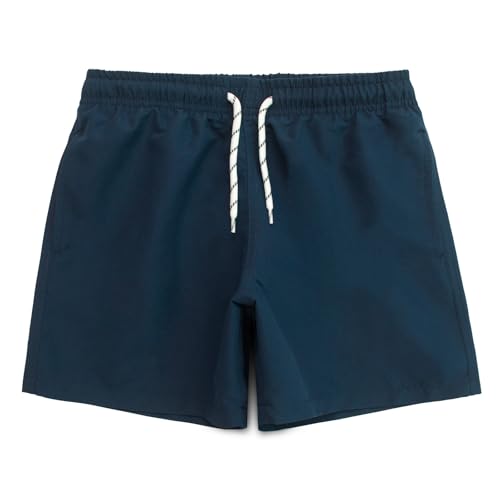 MEILONGER Badehose Jungen Badeshorts Kinder Schnelltrocknend Boardshorts Bademode Schwimmhosen mit Verstellbare Tunnelzug Netzfutter Taschen(Marineblau,152-158) von MEILONGER