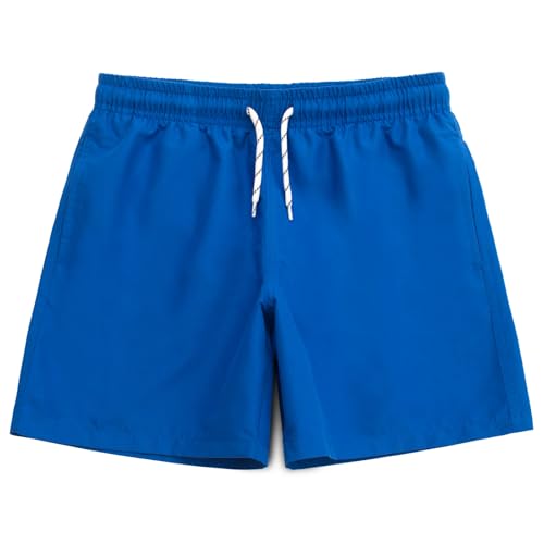 MEILONGER Badehose Jungen Badeshorts Kinder Schnelltrocknend Boardshorts Bademode Schwimmhosen mit Verstellbare Tunnelzug Netzfutter Taschen(Seeblau,164) von MEILONGER