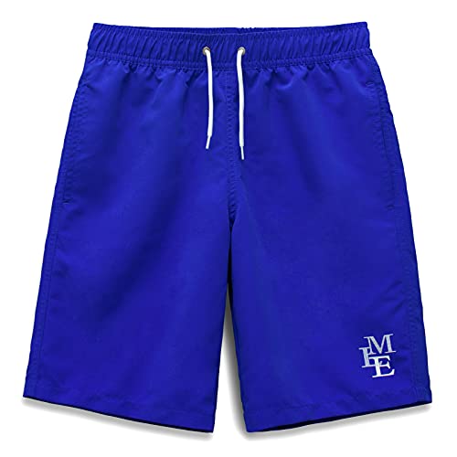 MEILONGER Badehose Jungen Badeshorts Schnelltrocknend Boardshorts mit Netzfutter Taschen und Verstellbarem Tunnelzug(See blau,14-16) von MEILONGER