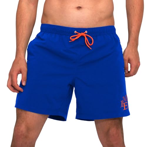 MEILONGER Badehose für Herren Atmungsaktiv Badeshorts Männer Trainingsshorts Elastisch Verstellbar Mit Tunnelzug Meshfutter(Royal Blue,M) von MEILONGER