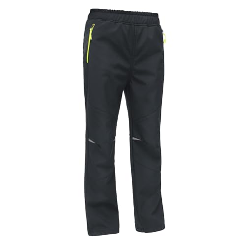 MEILONGER Jungen Mädchen Schneehose Skihose Wanderhose Wasserdicht Softshellhose Outdoorhose Winddicht Warm Snowboardhose Kinder Winter Trekkinghose(Grau 146-152) von MEILONGER