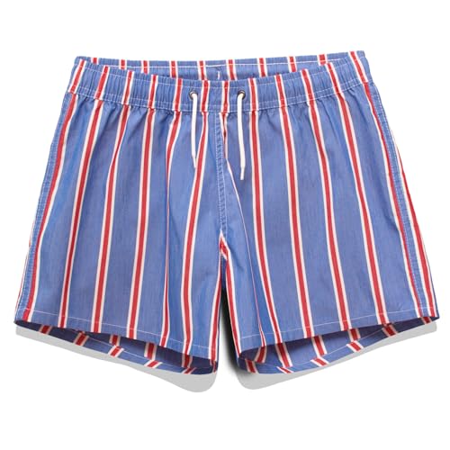 MEILONGER Mädchen Jungen Shorts Badehose Strand Board Shorts Kinder Kurze Leichte Casual Badeanzug Bademode Keine Liner(Blau,6-7) von MEILONGER