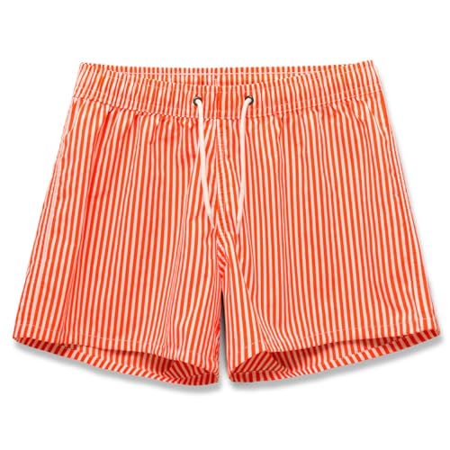 MEILONGER Mädchen Jungen Shorts Badehose Strand Board Shorts Kinder Kurze Leichte Casual Badeanzug Bademode Keine Liner(Orange,10-12) von MEILONGER