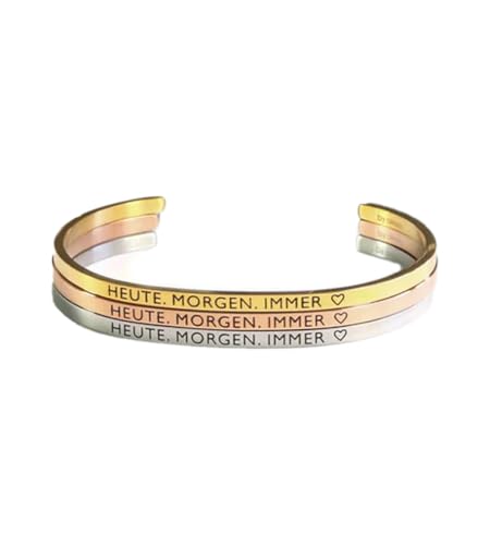 Eleganter Armreif Armband Silber mit Mantra und Spruch bis ca. 16 cm. Heute. Morgen. Immer. Eleganter Armreif Armband Silber mit Mantra und Spruch bis ca. 16 cm. Heute. Morgen. Immer. von MEIN MANTRA by alexa