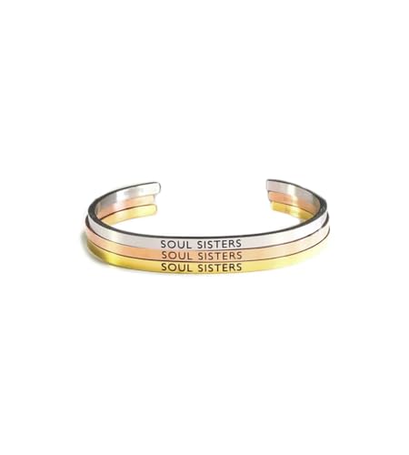 Eleganter Armreif Armband silber mit Mantra und Spruch bis ca. 20 cm. SOUL SISTERS von MEIN MANTRA by alexa