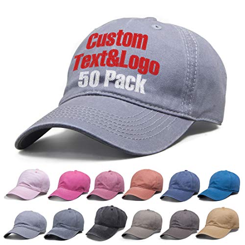 MEINAMI 50 PCS Baseballkappe waschbare Leinwand personalisierte Individualisiert bestickte Hut von MEINAMI