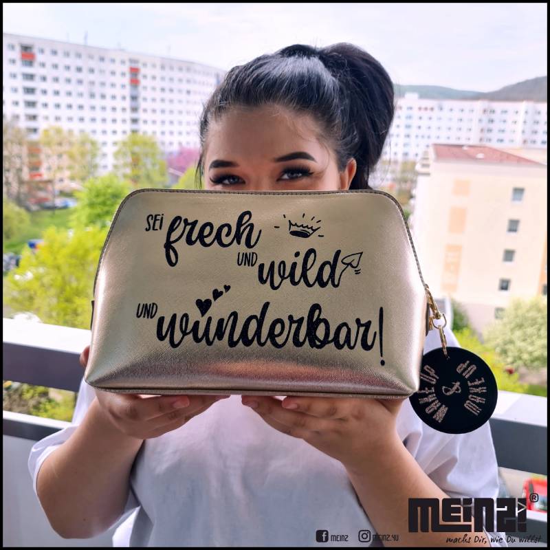 Kosmetiktasche Personalisiert Rosegold Mit Spruch Und Name von MEINZ4U
