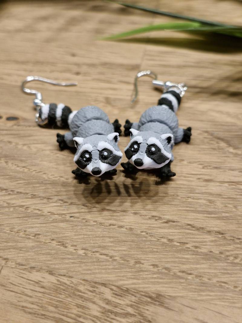 Ohrringe Waschbär Ohrringe Waschbär von MEIRO3D