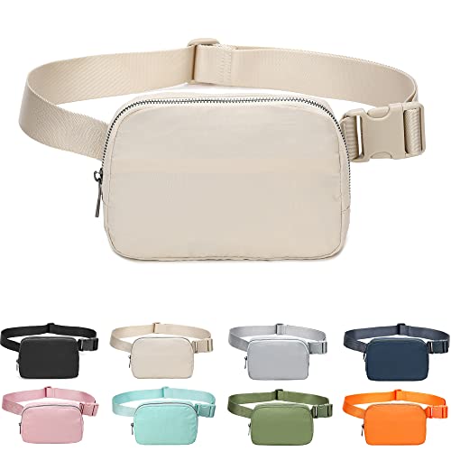 Bauchtasche Gürteltasche Hüfttasche Crossbody Tasche Bauchtasche für Laufen, Wandern, Reisen, Workout, verstellbarer Riemen für Damen, beige von MEISEE