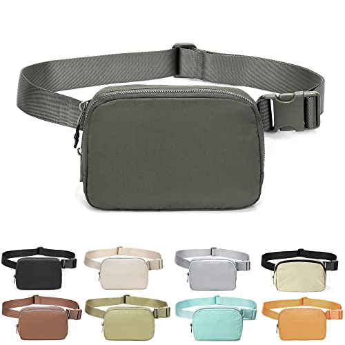 Bauchtasche für Bauchtasche, Gürteltasche, Umhängetasche, Bauchtasche für Laufen, Wandern, Reisen, Workout, verstellbarer Riemen für Frauen, grau dunkel von MEISEE