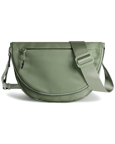 Halbmond-Tasche für Damen und Herren, modisch, mittelgroß, Nylon, faltbar, Halbmondtasche, einzelne Schultertasche mit verstellbarem Riemen, Bean Green, Mode und Freizeit Halbmond-Tasche für Damen und Herren, modisch, mittelgroß, Nylon, faltbar, Halbmondtasche, einzelne Schultertasche mit verstellbarem Riemen, Bean Green, Mode und Freizeit von MEISEY