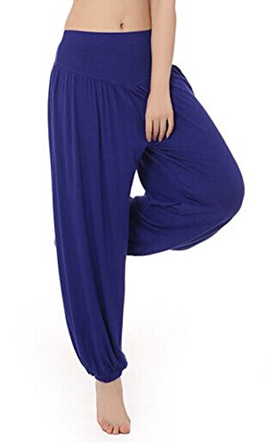 MEISHINE® Damen Modal Elastisch Haremshose Pluderhose Pumphose Ideal für Sport Yoga Tanz Jogging Dance (Size L, Royal Blau) von MEISHINE