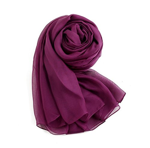 MEISHINE® 180 * 110cm Damen Elegant Seidenschal – Frauen Pashmina aus 100% Reiner Seide (Lila) von MEISHINE