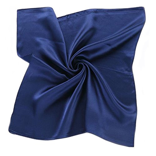 MEISHINE® 52 * 52cm Damen Elegant Seidenschal aus Reiner Seide (Dark Blau) von MEISHINE