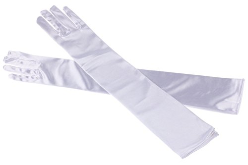 MEISHINE® Braut Ellenbogenlange Handschuhe Damen Frauen Lange Satin Stretch Handschuhe für Hochzeit Abendveranstaltung (Weiß) von MEISHINE