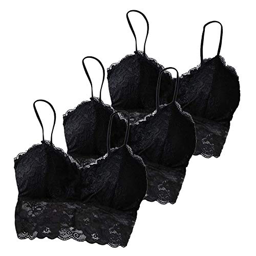 MEITING 3er Pack Damen Spitze BH Teenager Mädchen Bustier Sport BH Frauen Unterwäsche Dessous Sexy Gepolstert Push Up Ohne Bügel Wohlfül Bra Bustier Nahtlose Bralette Leibchen Weste Für Yoga Fitness von MEITING