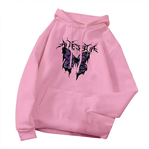 MEITING Damen Sweatshirt Pullover Teenager Mädchen Hoodie Herbst Winter Hoodie Frauen Pullover Oberteile Langarmshirt Kapuzenpullover Mode Bequem Casual Pulli mit Kordel und Taschen von MEITING