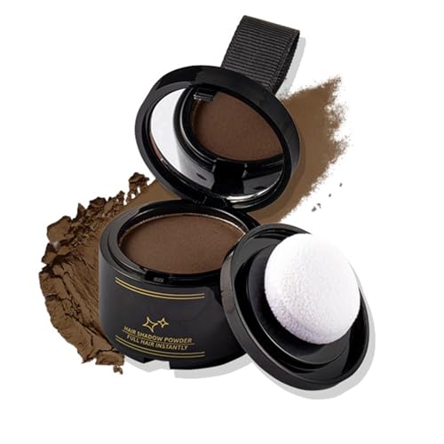 Ansatzpuder - Haarpuder Männer und Frauen, Langanhaltend Haaransatz Puder, Wasserfestes Haar Concealer zur Haarverdichtung Wurzeln, Haar Puder für Haaransatz Kaschieren und Wurzel (Braun) von MEITREND