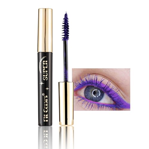 Bunt Wimperntusche Wasserfest, Volumizing und Curling Mascara Lila, Volumen und Langlebig Wimperntusche für Weihnachten Halloween Party Augen Make-up, Mascara Lange Wimpern (Lila) von MEITREND
