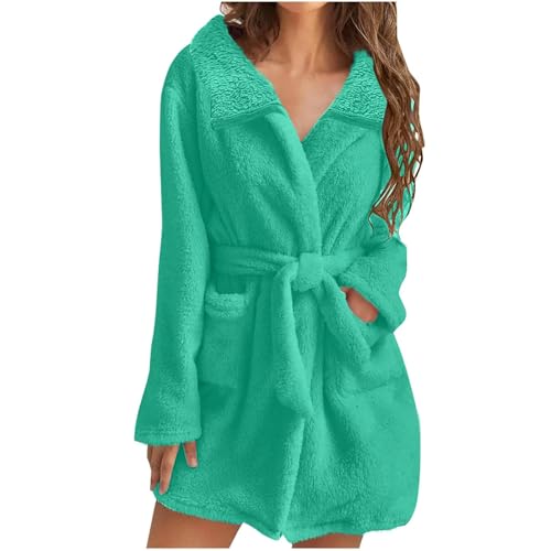 MEIYOUMK Bademantel Flauschig Frauen Bademantel Damen Morgenmantel Frottee Bademantel Damen Lang Bademantel Große Größen Damen Bademantel Damen Fleece Bademantel Mit Kapuze von MEIYOUMK
