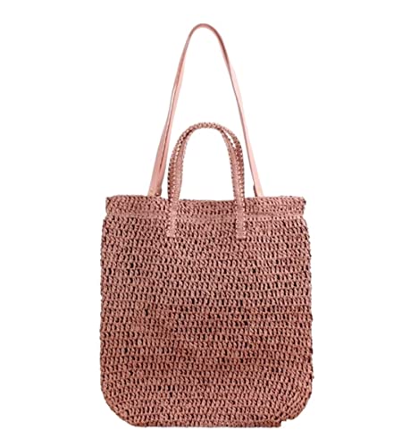 Korbtaschen Damen Stroh Gewebte Umhängetasche Damen Sommer Tragetaschen Große Gewebte Handtaschen Weibliche Strand Geflochtene Einkaufstasche Sommer Strand Geldbörse(A) von MEIZHITU