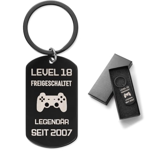 MEJOSER 18. Geburtstag Junge Mädchen Geschenk Schlüsselanhänger 18. Geburtstag Junge 2025 Lustige Coole Geschenke mit Box Geschenk zum 18 Geburtstag für Sohn Tochter Bruder von MEJOSER