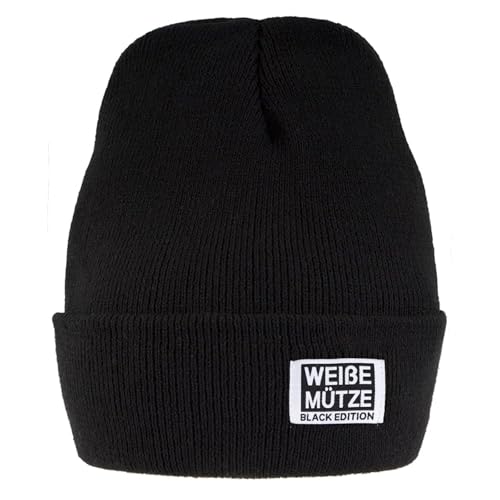 MEJOSER Beanie Mütze Schwarz Strickmütze Wintermütze Mütze Winter Herbst für Herren Junge Damen Lustige Mütze mit Sprüche (DE/NL/SE/PL, Alphanumerisch, Einheitsgröße, Black Edition) von MEJOSER