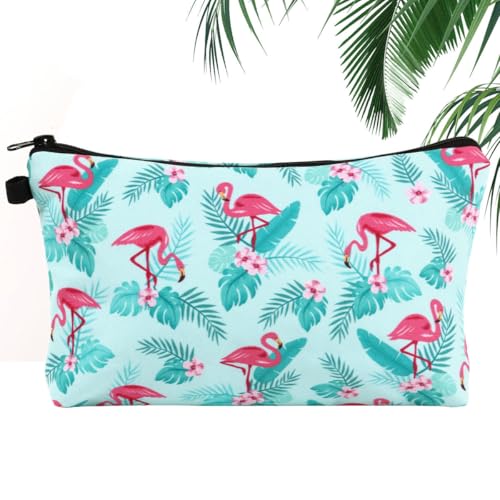 MEJOSER Kosmetiktasche Klein Flamingo Wasserdicht Geschenke für Frauen Beste Freundin Kulturtasche Kulturbeutel Damen Mädchen Pool Hawaii Party Sommer Urlaub Schminktasche Make Up Tasche von MEJOSER