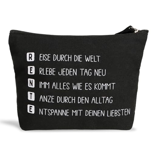MEJOSER Renteneintritt Geschenk Frau Männer Tasche Klein Rente Ruhestand Geschenk Lustig für Rentner Rentnerin Kosmetiktasche Kulturbeutel zum Abschied Pension Kollegen von MEJOSER