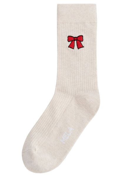 Gerippte Socken Stickerei 1er Pack | von MELA | Fairtrade & GOTS zertifiziert von MELA