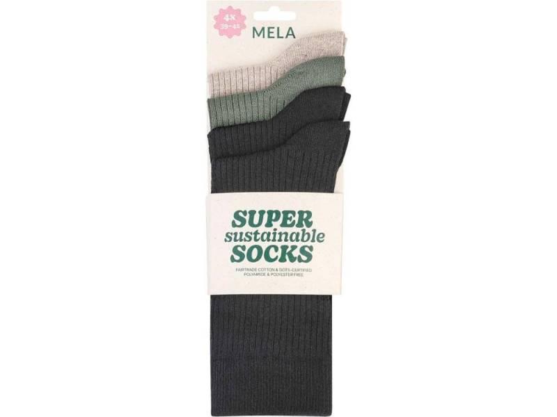 MELA Füßlinge MELA 4er-Pack Bio-Socken 'Ripped' von MELA