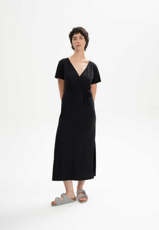 MELA Jerseykleid V-Neck Kleid lang SHREOSHI Bindegürtel von MELA