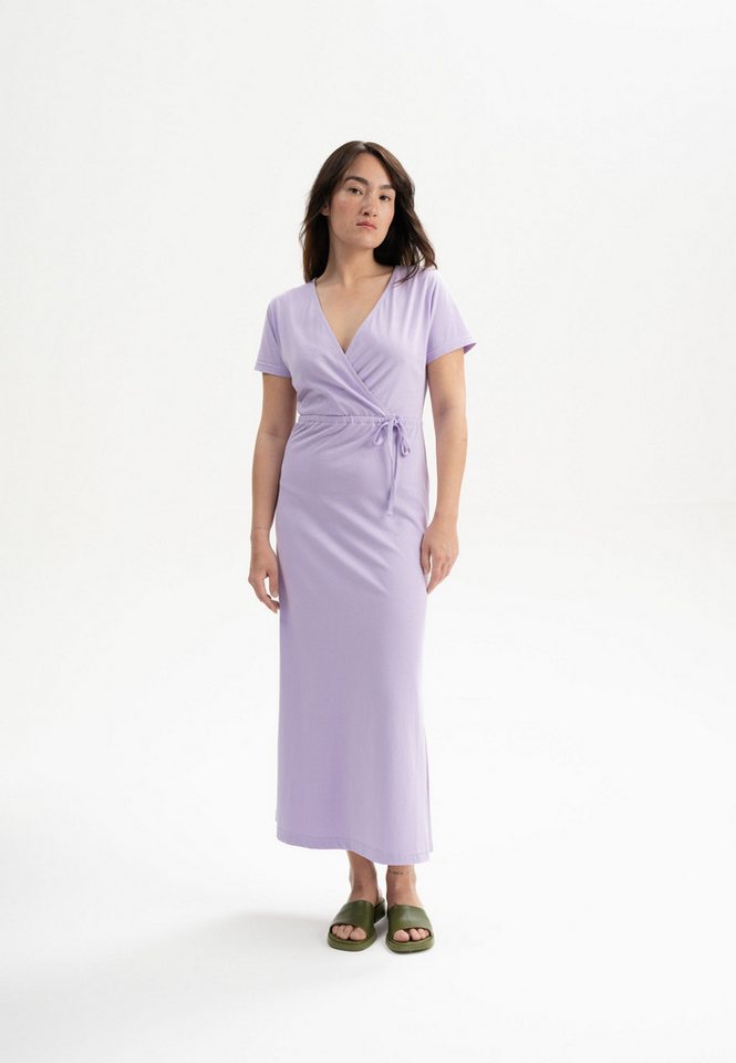MELA Jerseykleid V-Neck Kleid lang SHREOSHI Bindegürtel von MELA