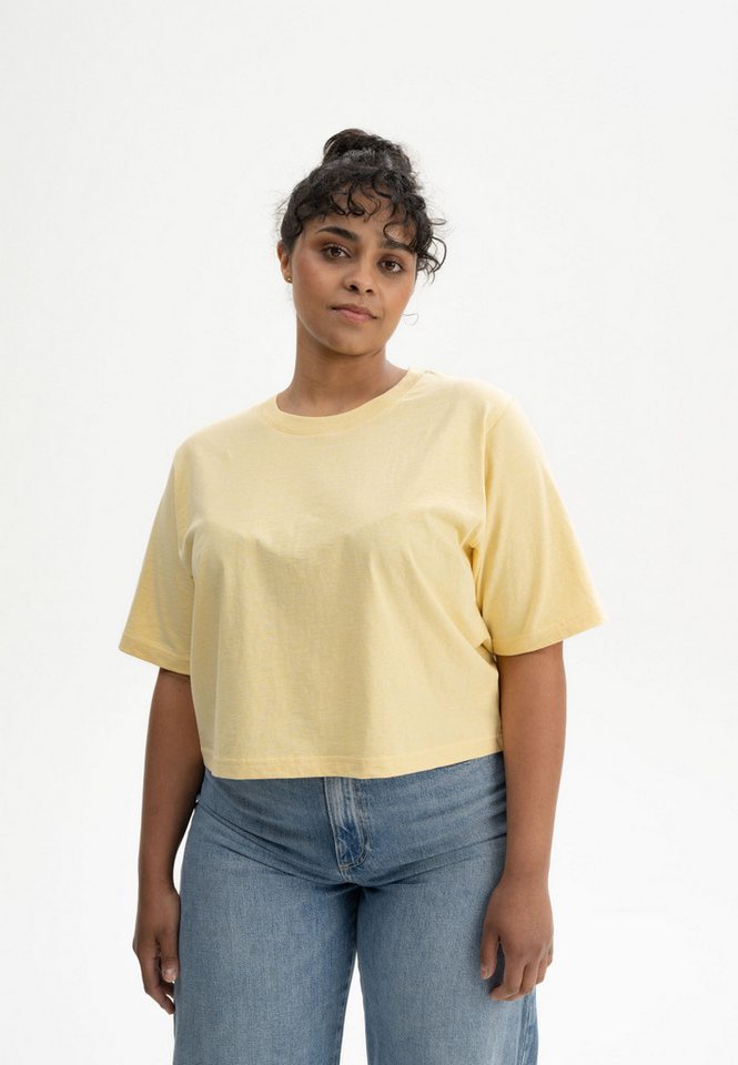 MELA Kurzarmshirt Cropped T-Shirt Style DESNA Rippbündchen von MELA
