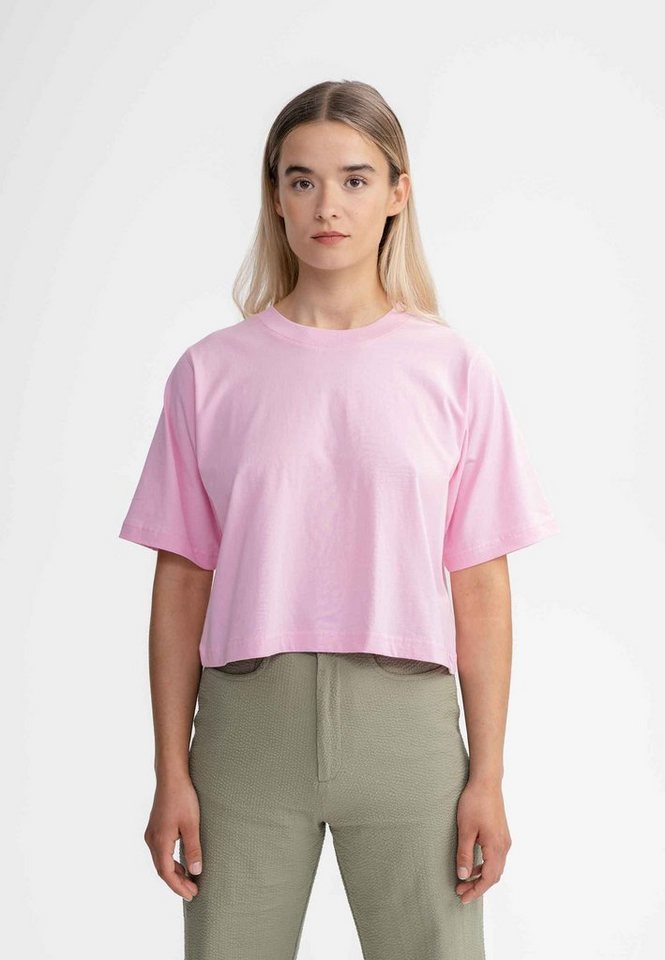 MELA Kurzarmshirt Damen Cropped T-Shirt DESNA Rippbündchen von MELA