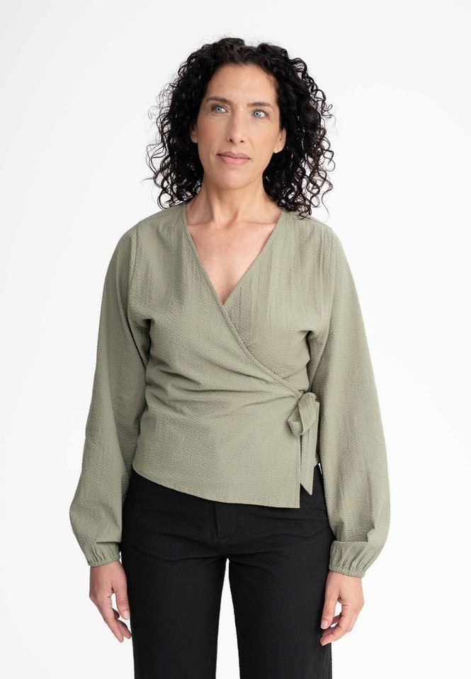 MELA Langarmbluse Damen Wickelbluse LILAM clean von MELA